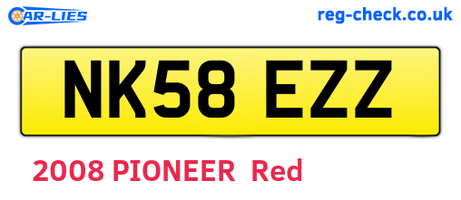 NK58EZZ are the vehicle registration plates.