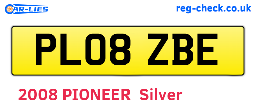 PL08ZBE are the vehicle registration plates.