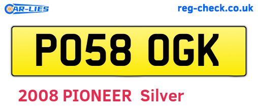 PO58OGK are the vehicle registration plates.