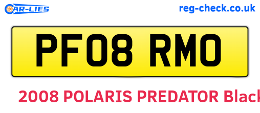 PF08RMO are the vehicle registration plates.