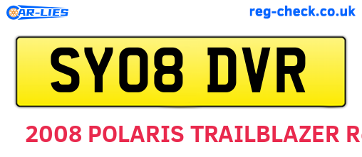 SY08DVR are the vehicle registration plates.