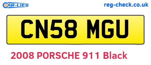CN58MGU are the vehicle registration plates.