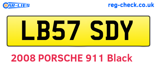 LB57SDY are the vehicle registration plates.