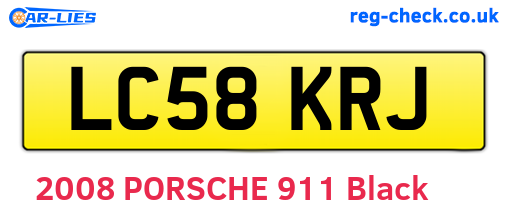 LC58KRJ are the vehicle registration plates.