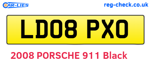 LD08PXO are the vehicle registration plates.