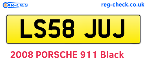 LS58JUJ are the vehicle registration plates.