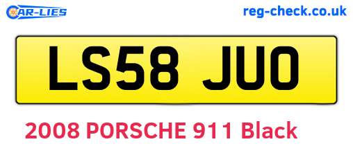 LS58JUO are the vehicle registration plates.