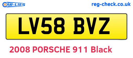 LV58BVZ are the vehicle registration plates.