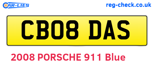 CB08DAS are the vehicle registration plates.