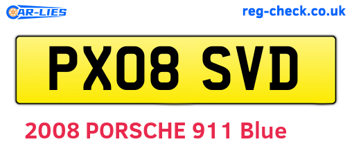 PX08SVD are the vehicle registration plates.