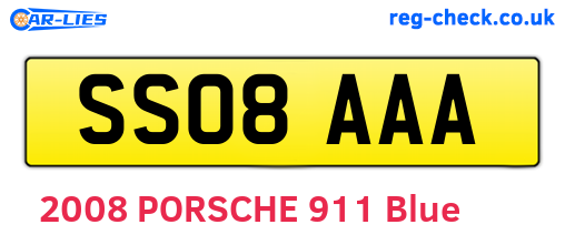 SS08AAA are the vehicle registration plates.