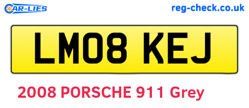 LM08KEJ are the vehicle registration plates.