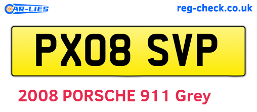 PX08SVP are the vehicle registration plates.