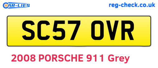 SC57OVR are the vehicle registration plates.