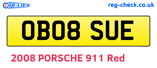 OB08SUE are the vehicle registration plates.