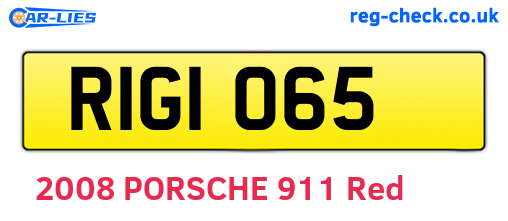 RIG1065 are the vehicle registration plates.