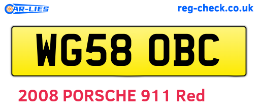WG58OBC are the vehicle registration plates.