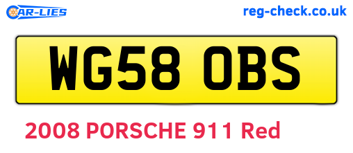 WG58OBS are the vehicle registration plates.