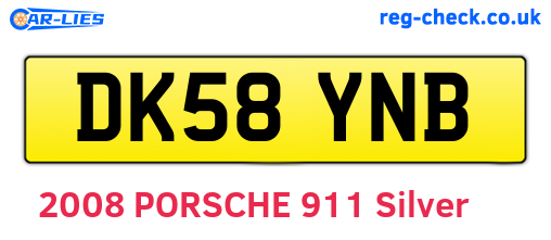 DK58YNB are the vehicle registration plates.