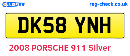 DK58YNH are the vehicle registration plates.