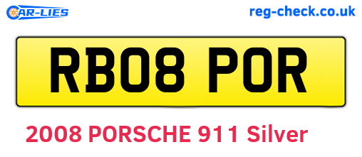 RB08POR are the vehicle registration plates.