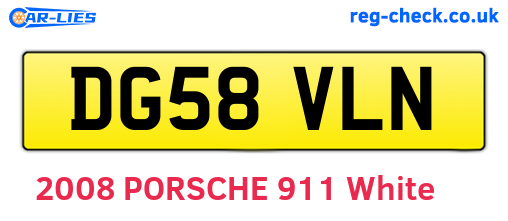 DG58VLN are the vehicle registration plates.