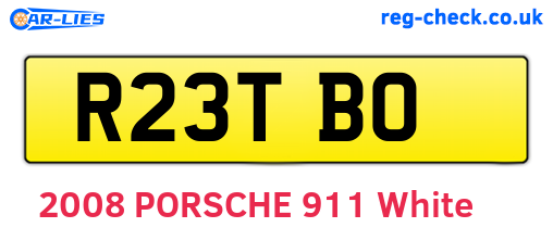 R23TBO are the vehicle registration plates.