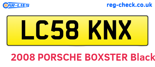 LC58KNX are the vehicle registration plates.