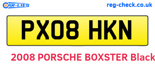PX08HKN are the vehicle registration plates.
