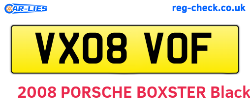 VX08VOF are the vehicle registration plates.