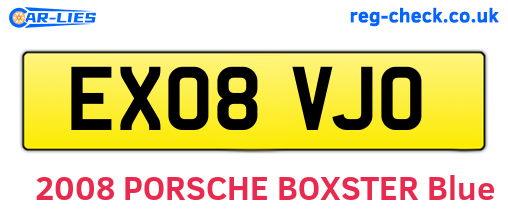 EX08VJO are the vehicle registration plates.