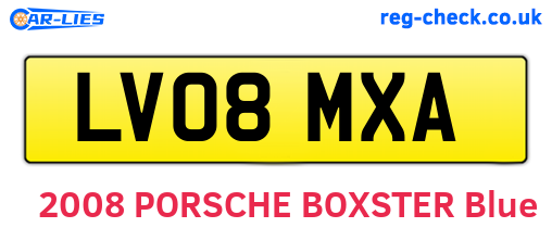 LV08MXA are the vehicle registration plates.