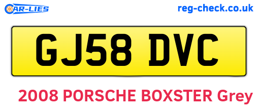 GJ58DVC are the vehicle registration plates.