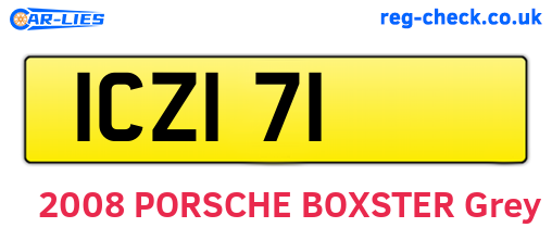 ICZ171 are the vehicle registration plates.