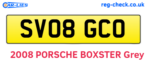 SV08GCO are the vehicle registration plates.