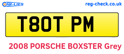 T80TPM are the vehicle registration plates.