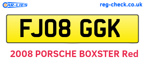 FJ08GGK are the vehicle registration plates.