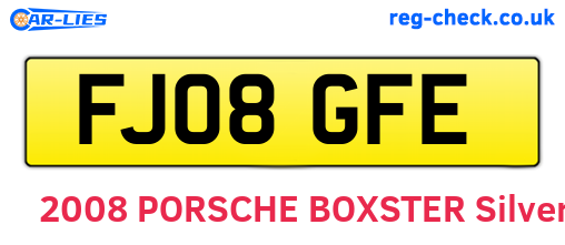 FJ08GFE are the vehicle registration plates.