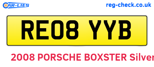 RE08YYB are the vehicle registration plates.