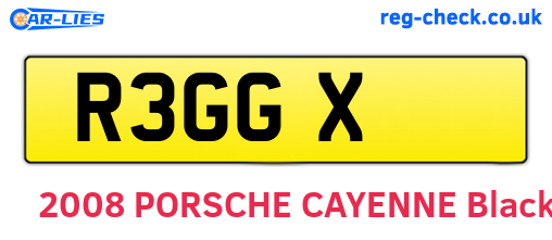 R3GGX are the vehicle registration plates.