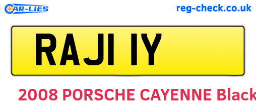 RAJ11Y are the vehicle registration plates.