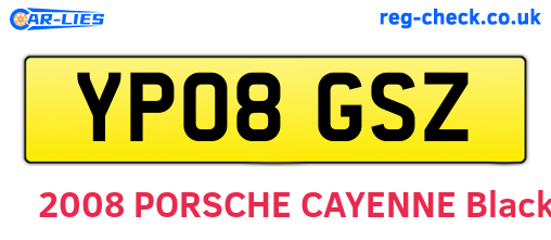 YP08GSZ are the vehicle registration plates.