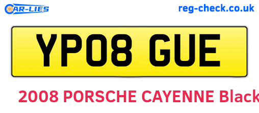 YP08GUE are the vehicle registration plates.