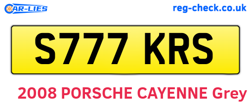 S777KRS are the vehicle registration plates.