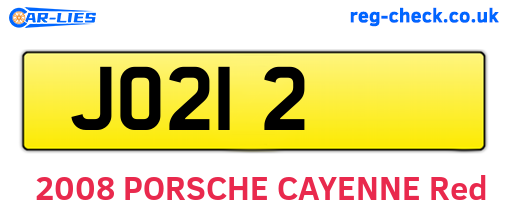 JO212 are the vehicle registration plates.
