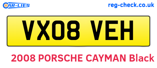 VX08VEH are the vehicle registration plates.