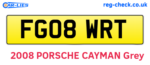 FG08WRT are the vehicle registration plates.