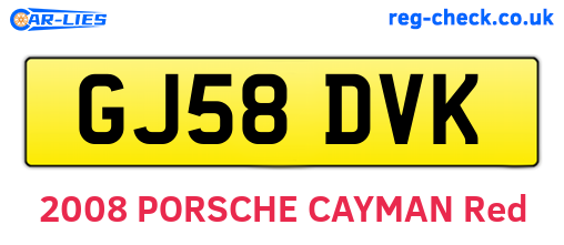 GJ58DVK are the vehicle registration plates.