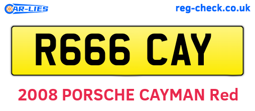 R666CAY are the vehicle registration plates.