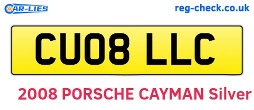 CU08LLC are the vehicle registration plates.